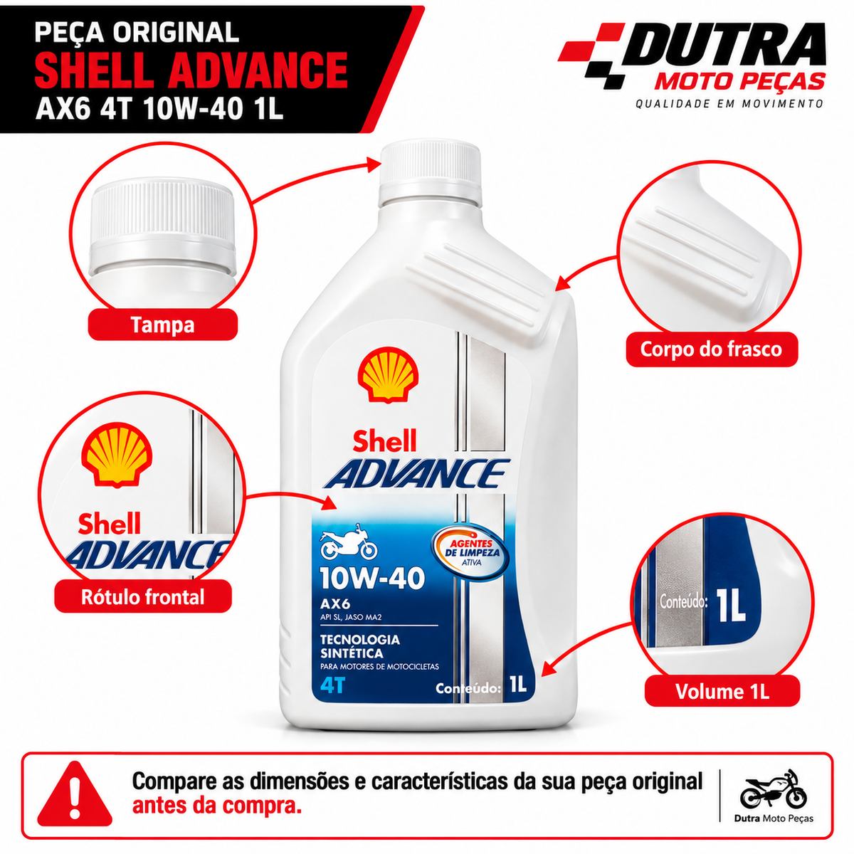 ADVANCE 4T AX6 10W-40 (SL/MA2) SHELL