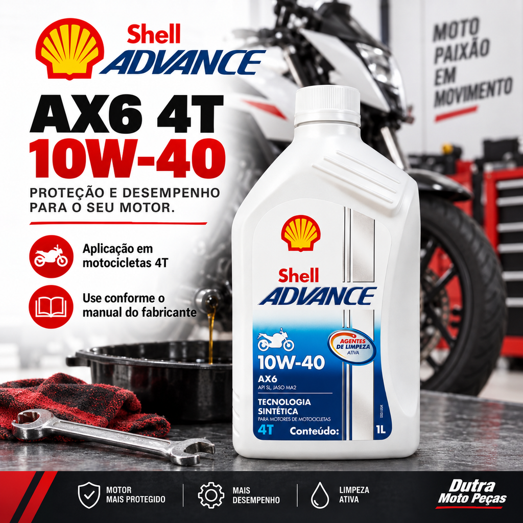 ADVANCE 4T AX6 10W-40 (SL/MA2) SHELL