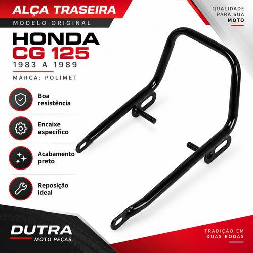 Alça Modelo Original Cg 125 1983 a 1989 Preto POLIMET