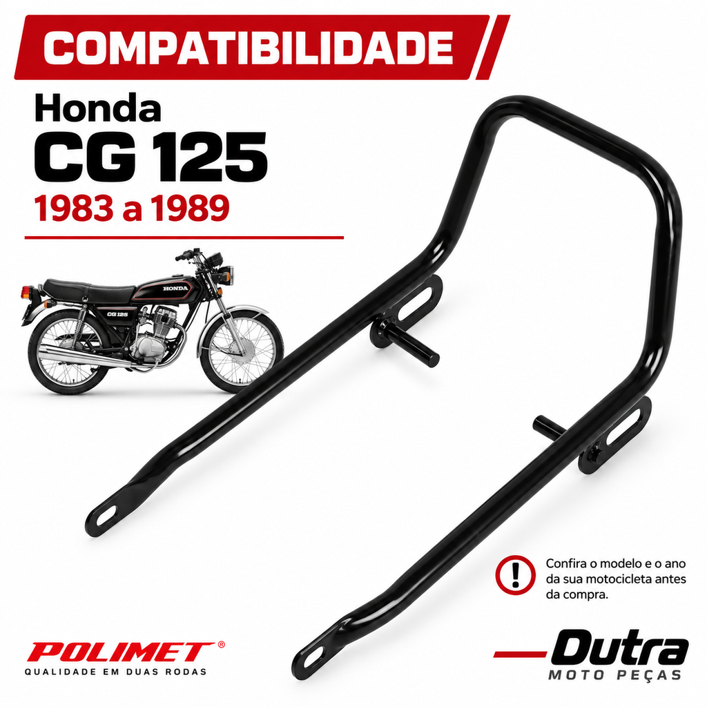 Alça Modelo Original Cg 125 1983 a 1989 Preto POLIMET