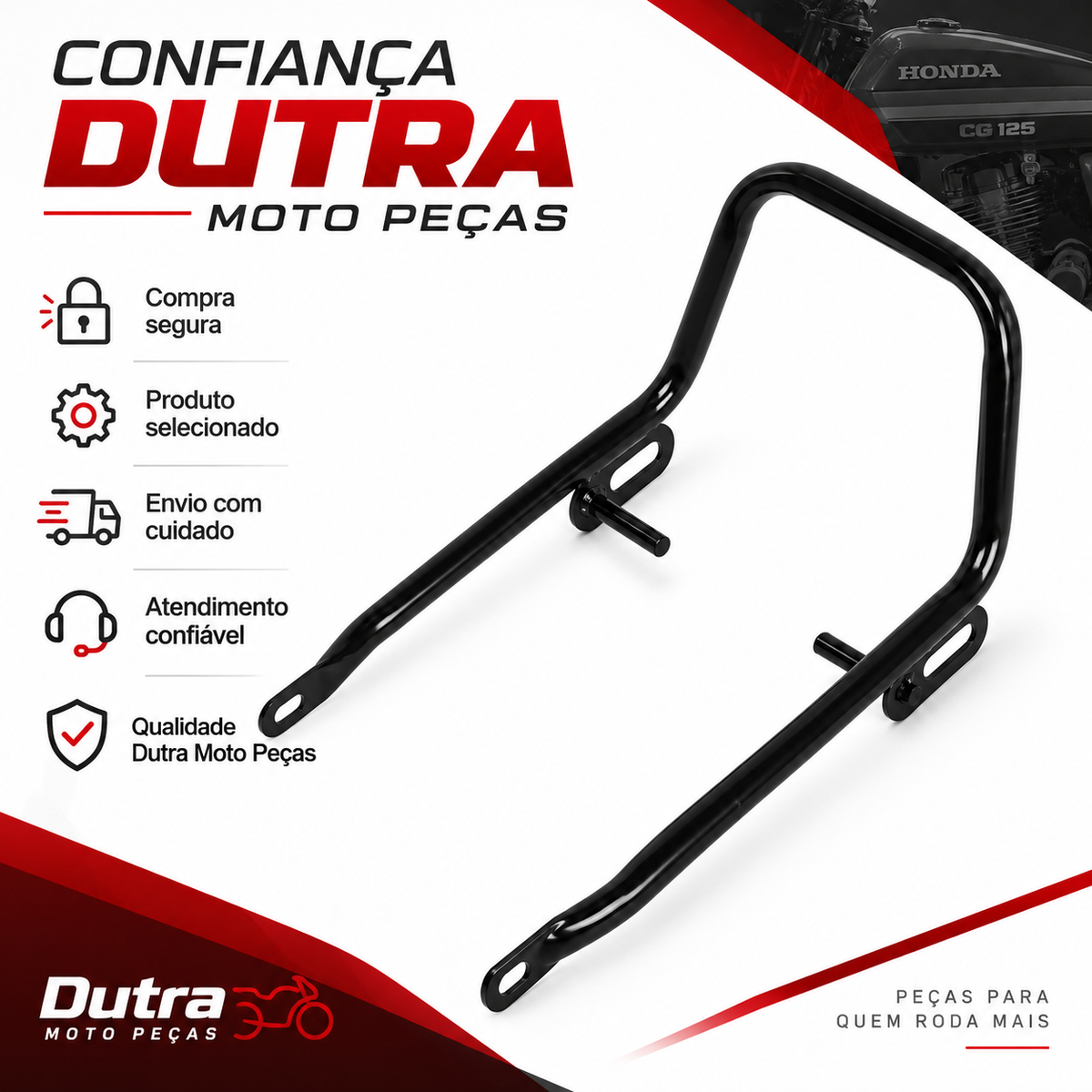 Alça Modelo Original Cg 125 1983 a 1989 Preto POLIMET