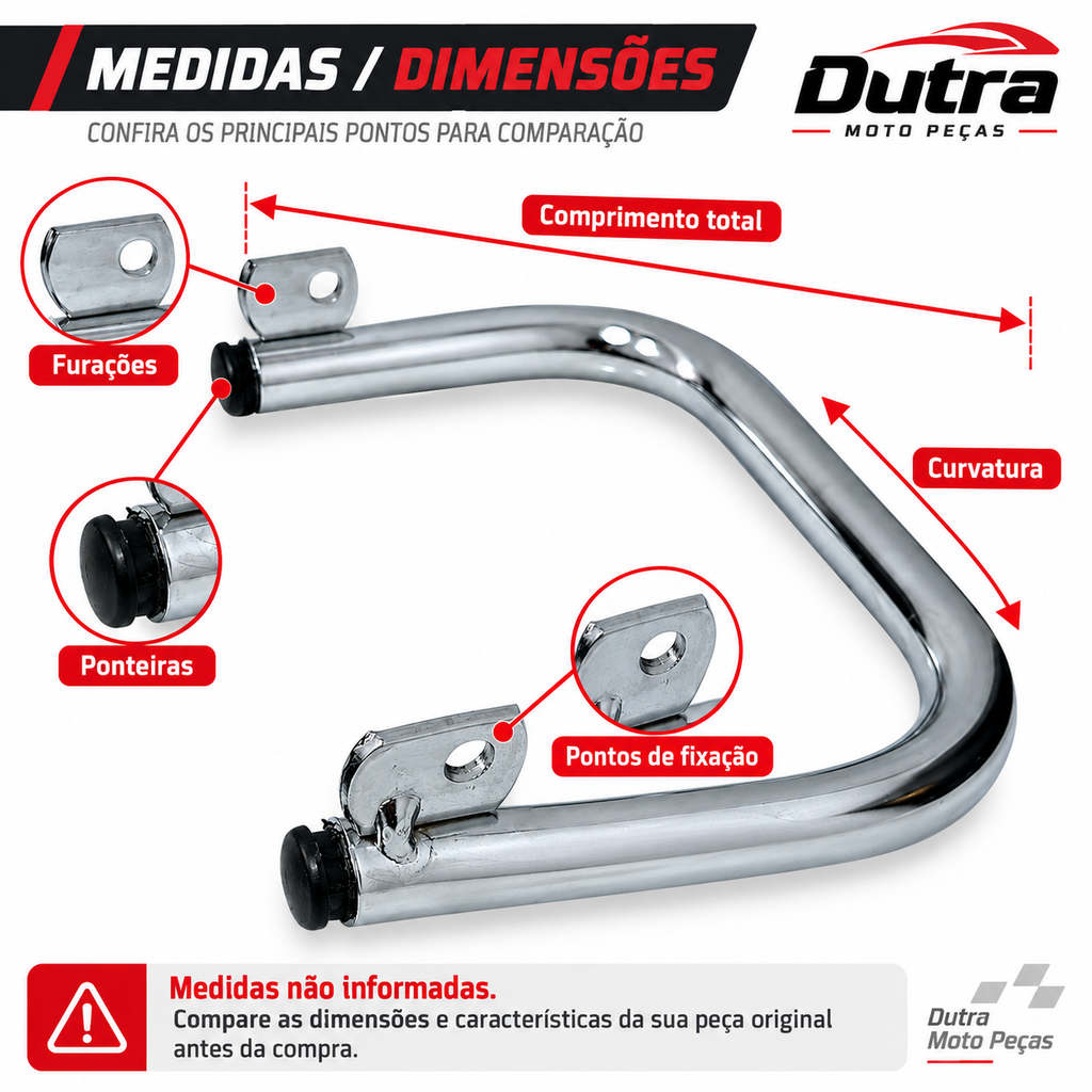 Barra Estabilizadora Cg Titan 125 2000 Até 2004 Fan 125 2005 Até 2008 Cromado