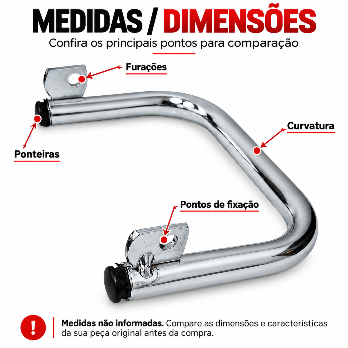 Barra Estabilizadora Ybr 125 2000 Até 2008 Cromado Polimet