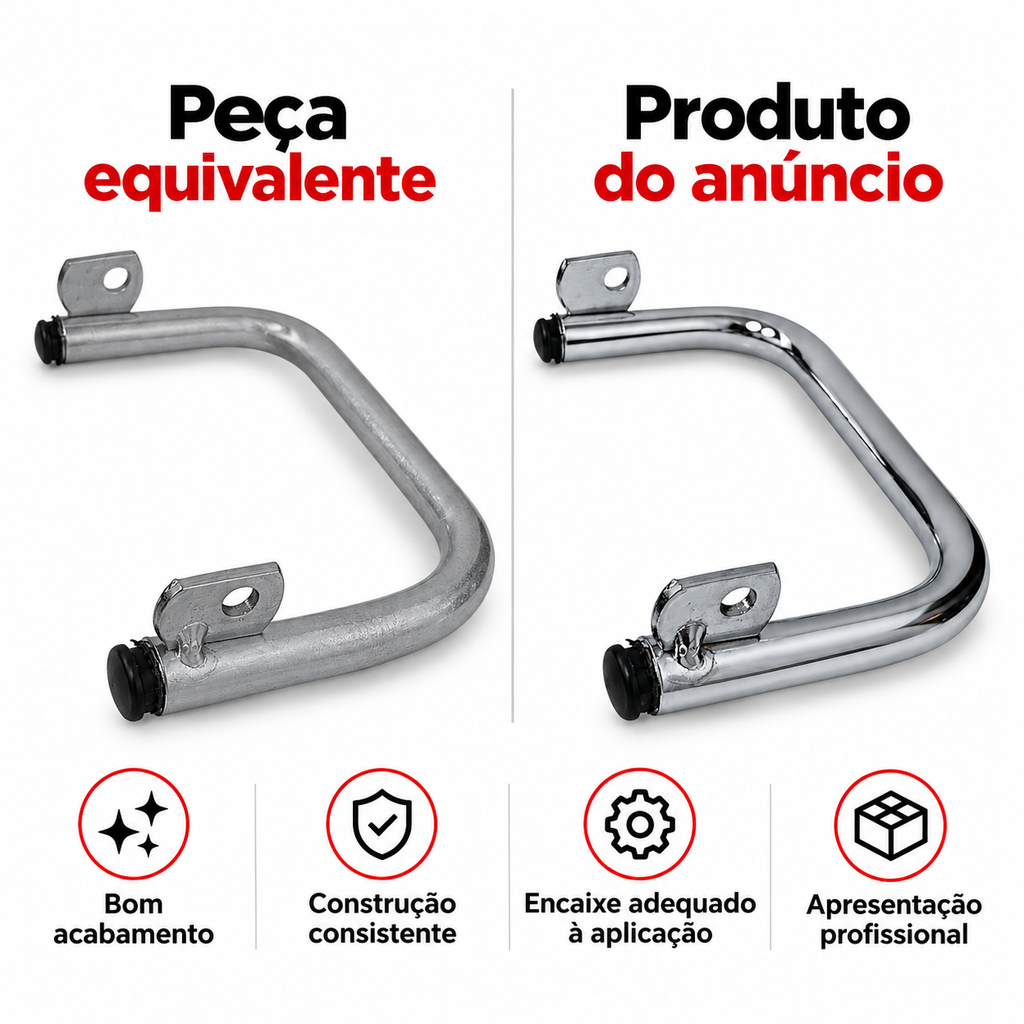 Barra Estabilizadora Ybr 125 2000 Até 2008 Cromado Polimet