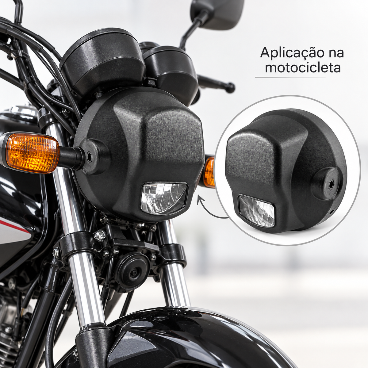 Carcaça Farol Honda CG Titan 150 KS ES ESD 2004 a 2008 Fan 150 2004 a 2013 Carenagem Farol Preta