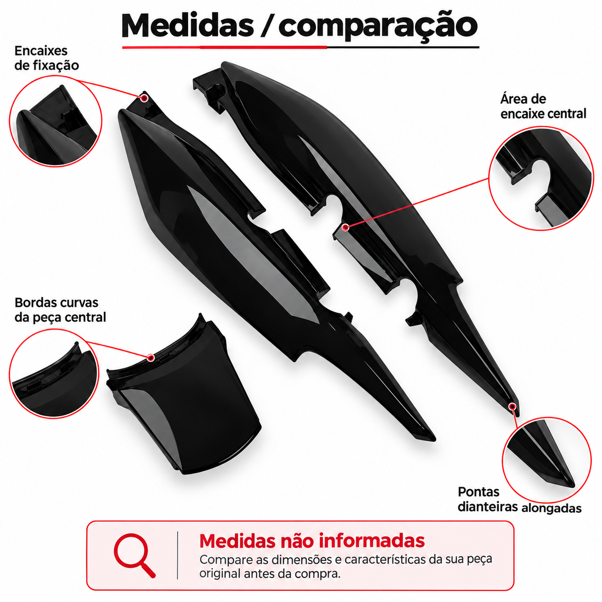 Carenagem Rabeta Traseira Completa Cg Fan 125 2009 Até 2013