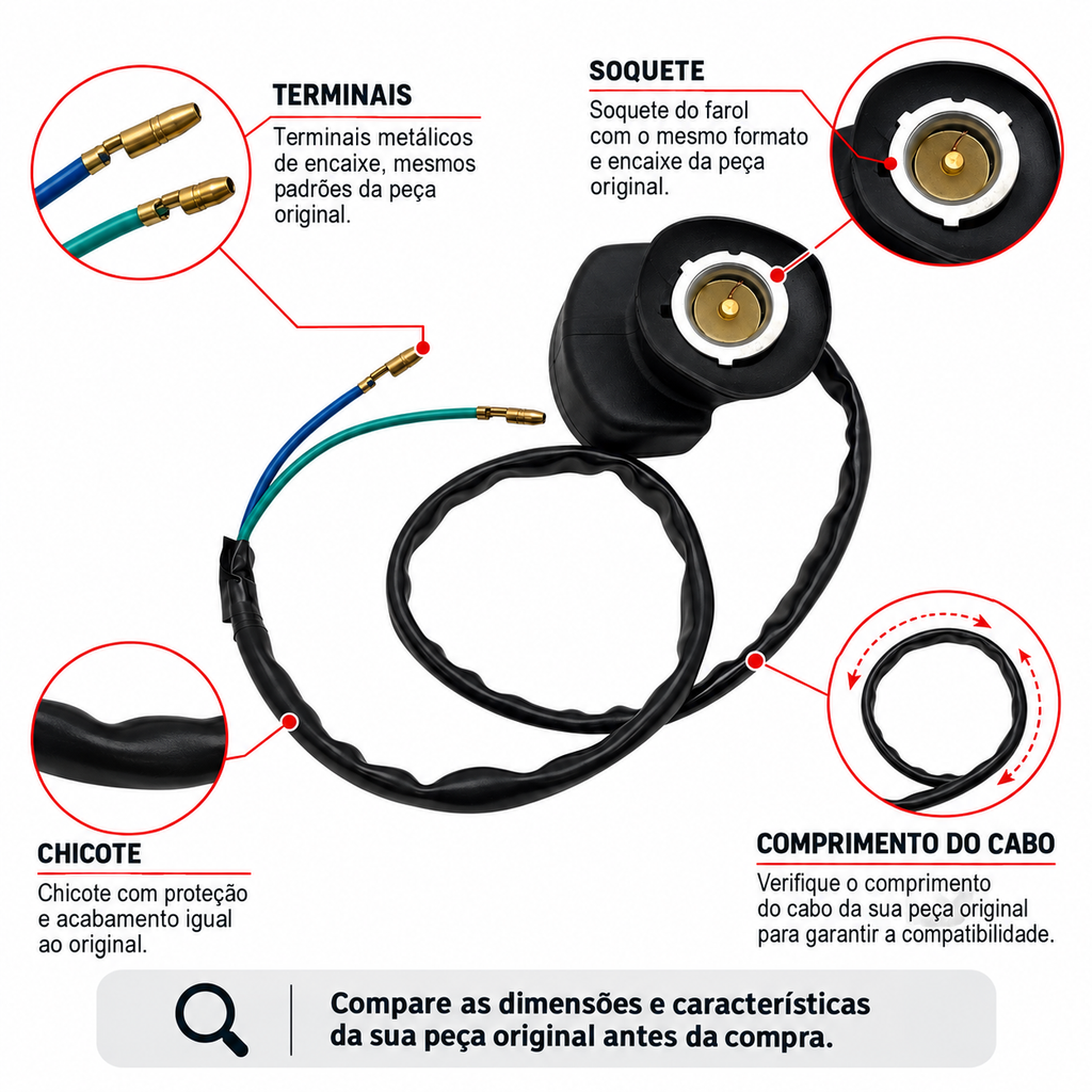 Chicote Soquete De Farol Crf 230