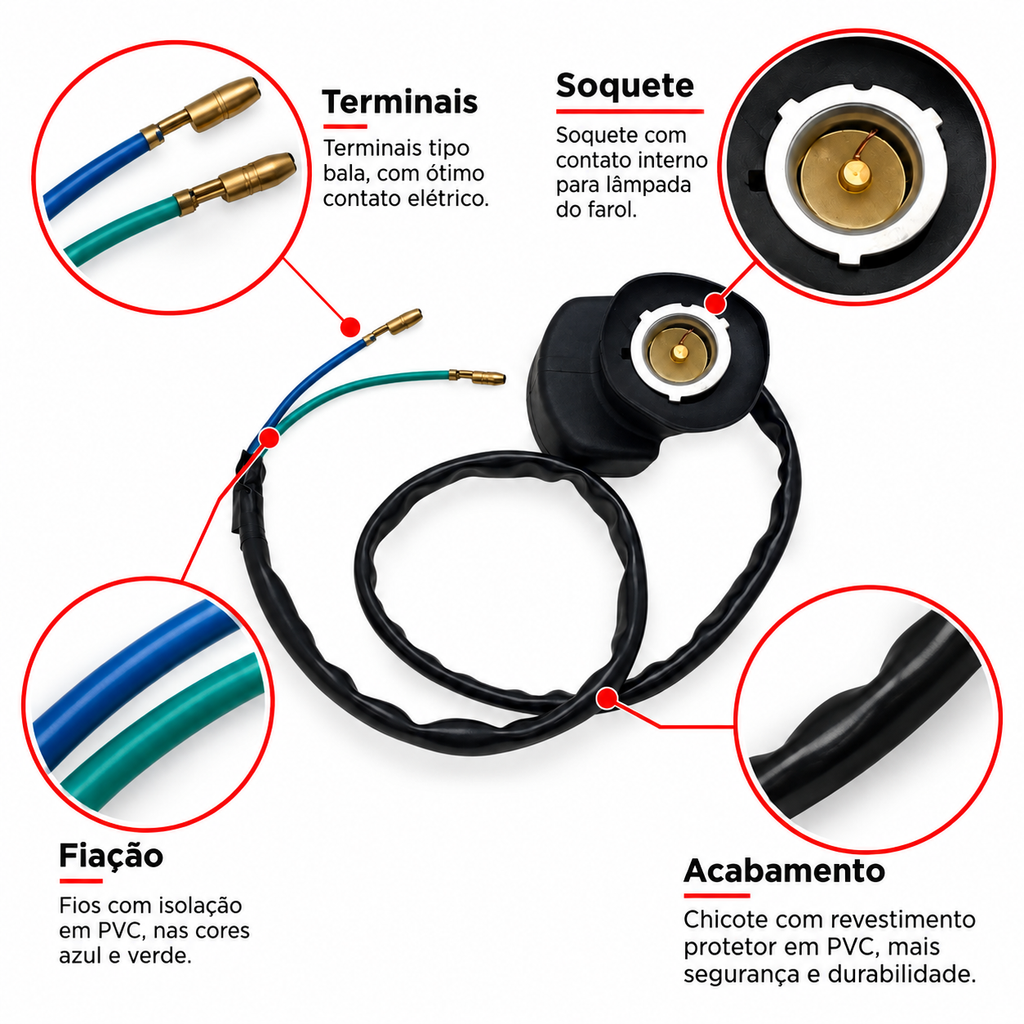 Chicote Soquete De Farol Crf 230
