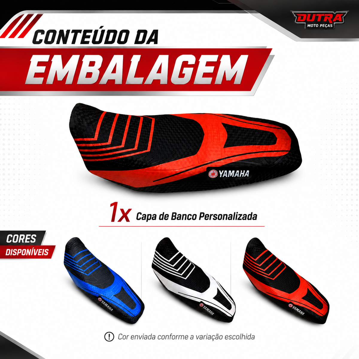 Capa de Banco Yamaha YBR Factor Fazer 125 150 Personalizada Pintada