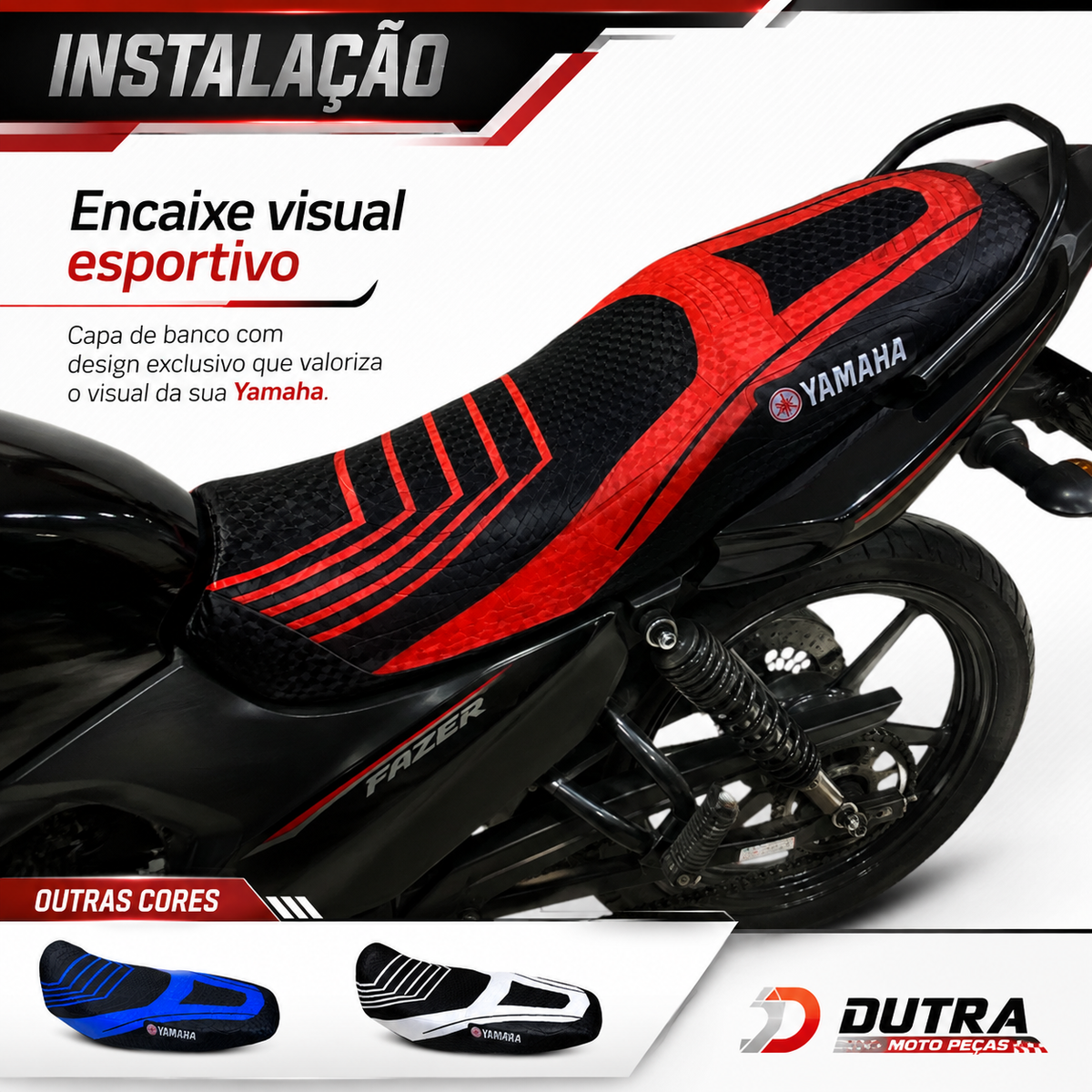 Capa de Banco Yamaha YBR Factor Fazer 125 150 Personalizada Pintada