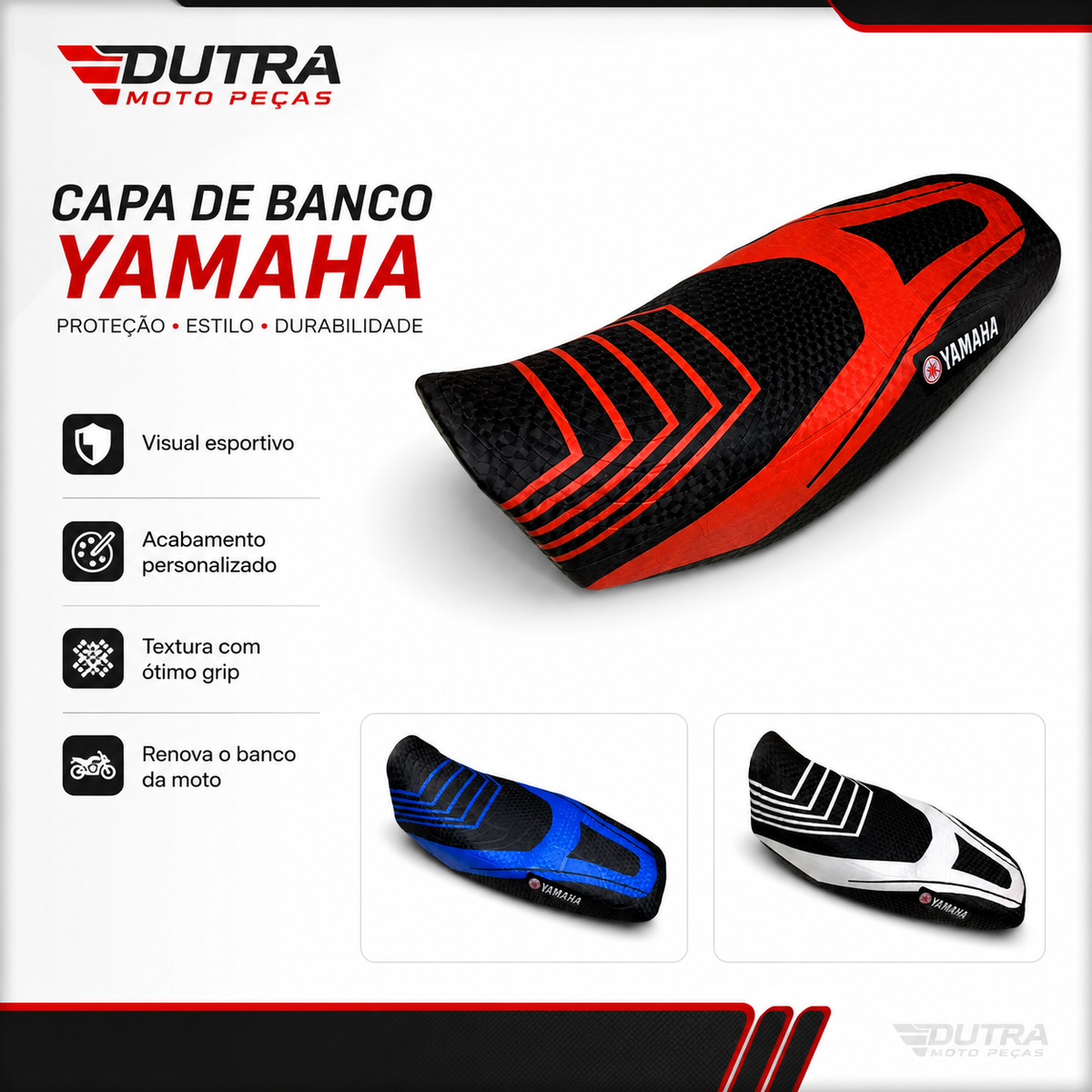 Capa de Banco Yamaha YBR Factor Fazer 125 150 Personalizada Pintada