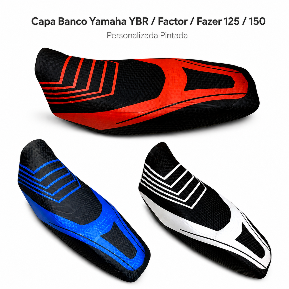 Capa de Banco Yamaha YBR Factor Fazer 125 150 Personalizada Pintada