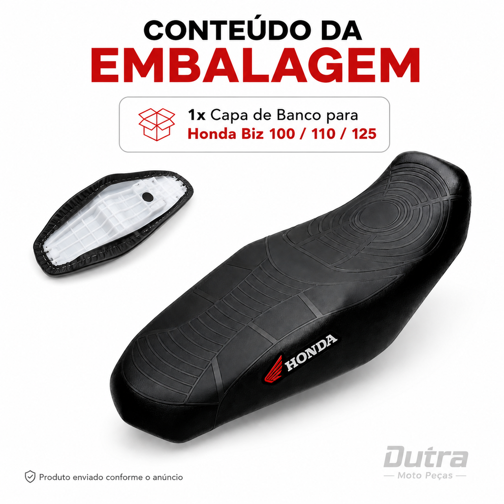 Capa De Banco Honda Pop100 Pop 100 2007 Até 2009 Original Anti derrapante