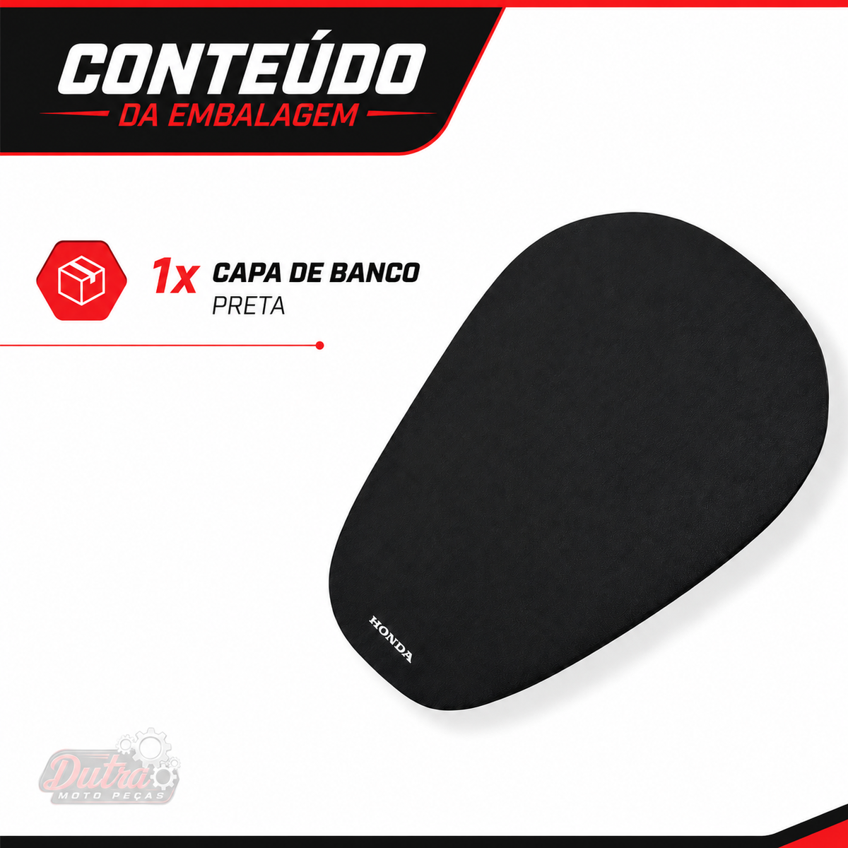 Capa Banco Honda Biz 110 125 2017 2018 2019 2020 2021 2022 Preta