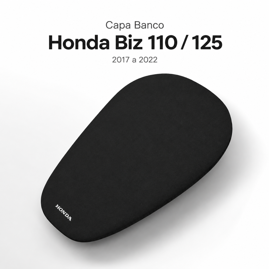 Capa Banco Honda Biz 110 125 2017 2018 2019 2020 2021 2022 Preta