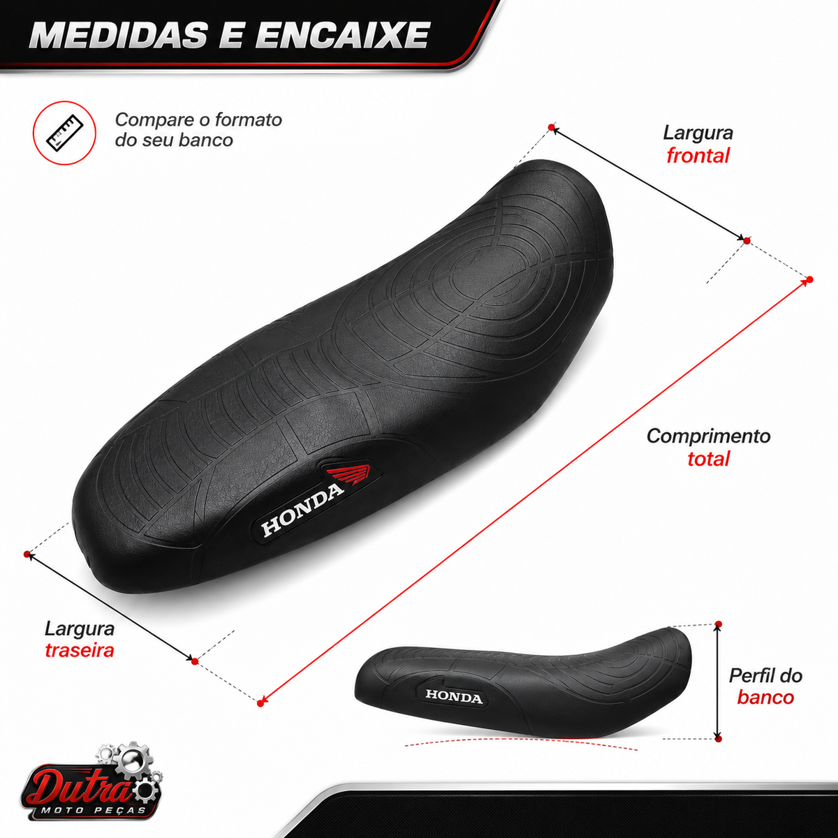 Capa De Banco Moto Antiderrapante Universal Honda CG 125 150 160 Titan Fan Bros CB300