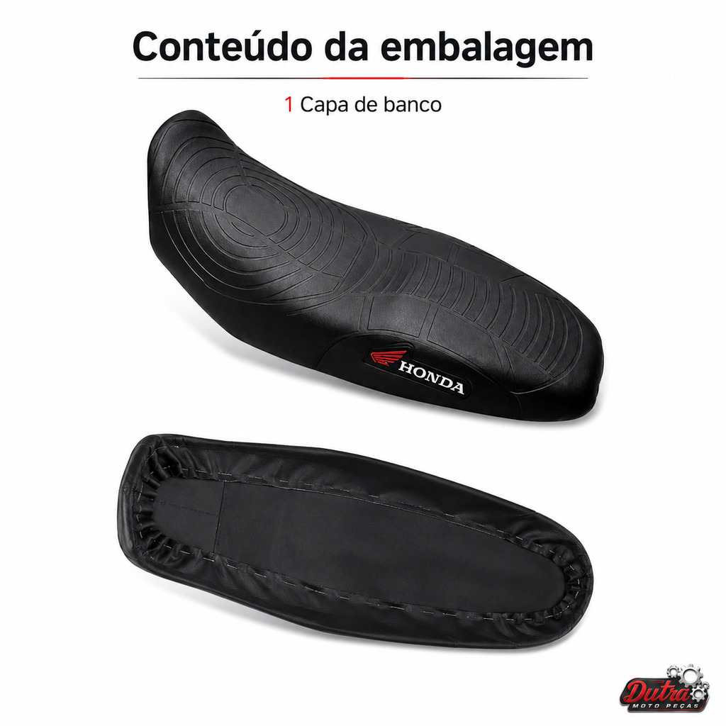 . Capa de Banco Honda CG Titan 160 2016 a 2022 Preta Reposição