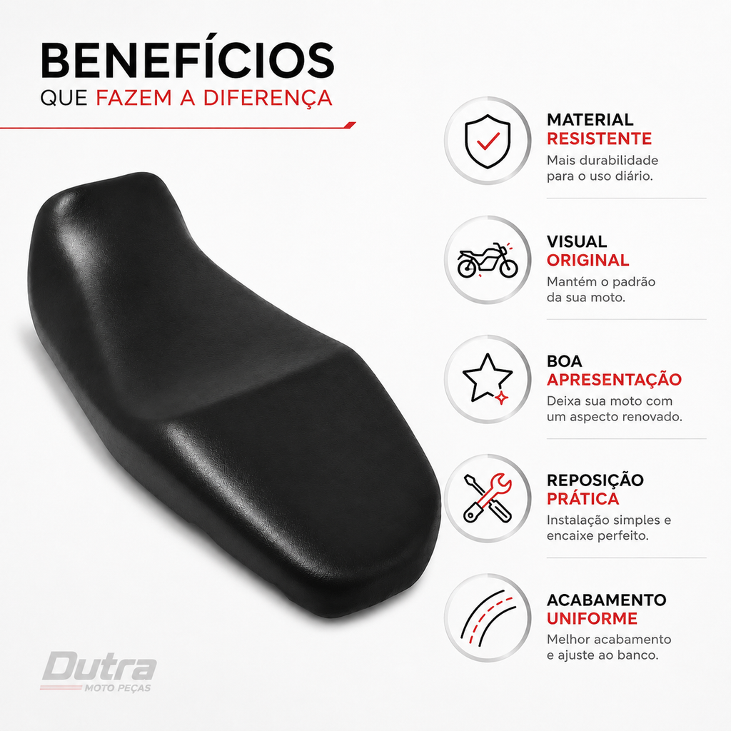 Capa Banco Honda CG Fan Titan Start 125 150 160 Reposição Preta Original