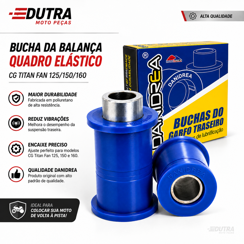 Bucha Balança Quadro Elástico Danidrea CG Titan Fan 125 150 160
