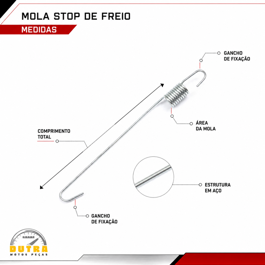 Mola Stop Freio Honda Cg Titan Fan Start 125 150 160
