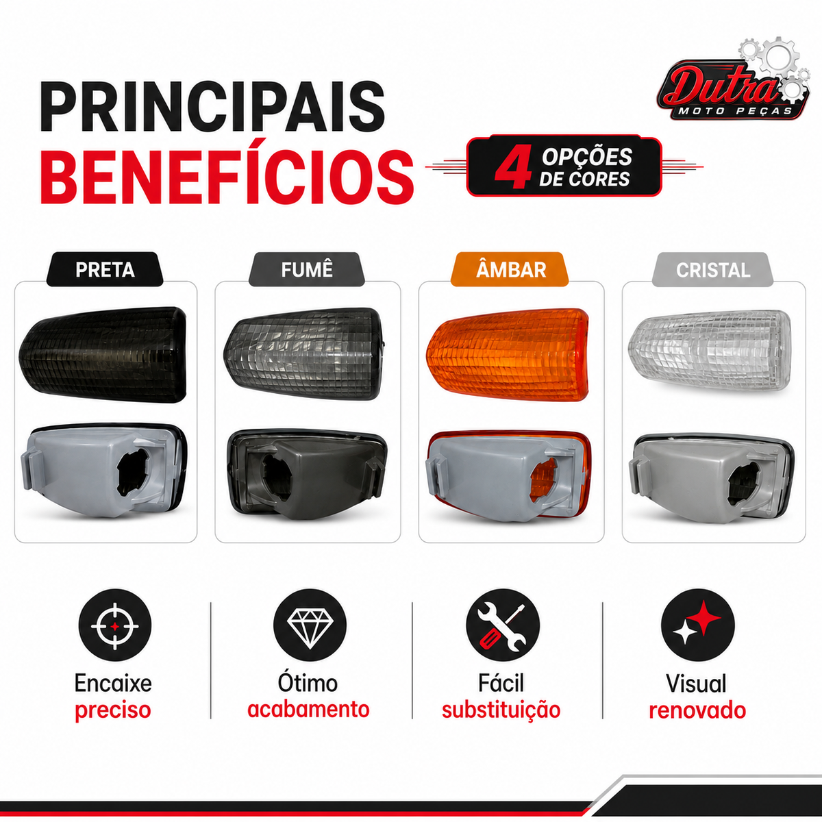 Kit 2 ou 4 Lentes Pisca Seta Honda Twister CBX 250 CB 300 XRE 300 CG 150 Laranja Cristal Fumê