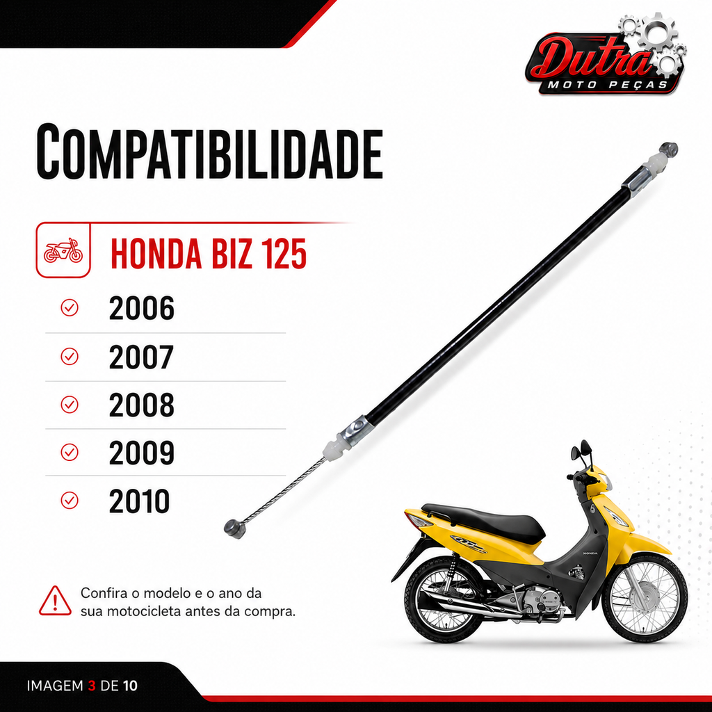 Cabo Trava Banco Biz 125 2006 Até 2010