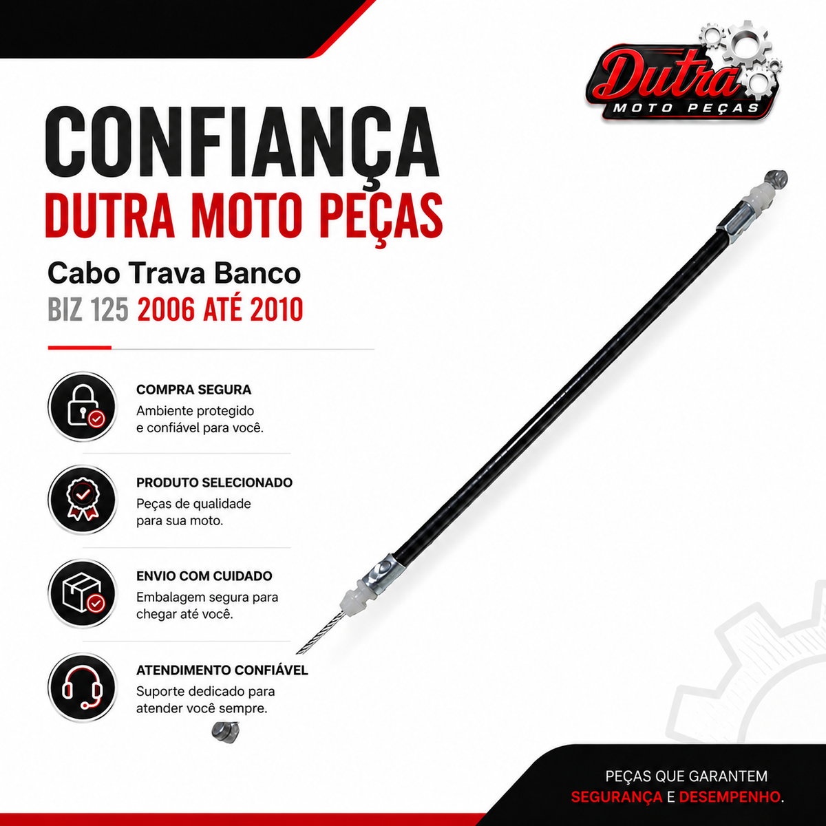 Cabo Trava Banco Biz 125 2006 Até 2010