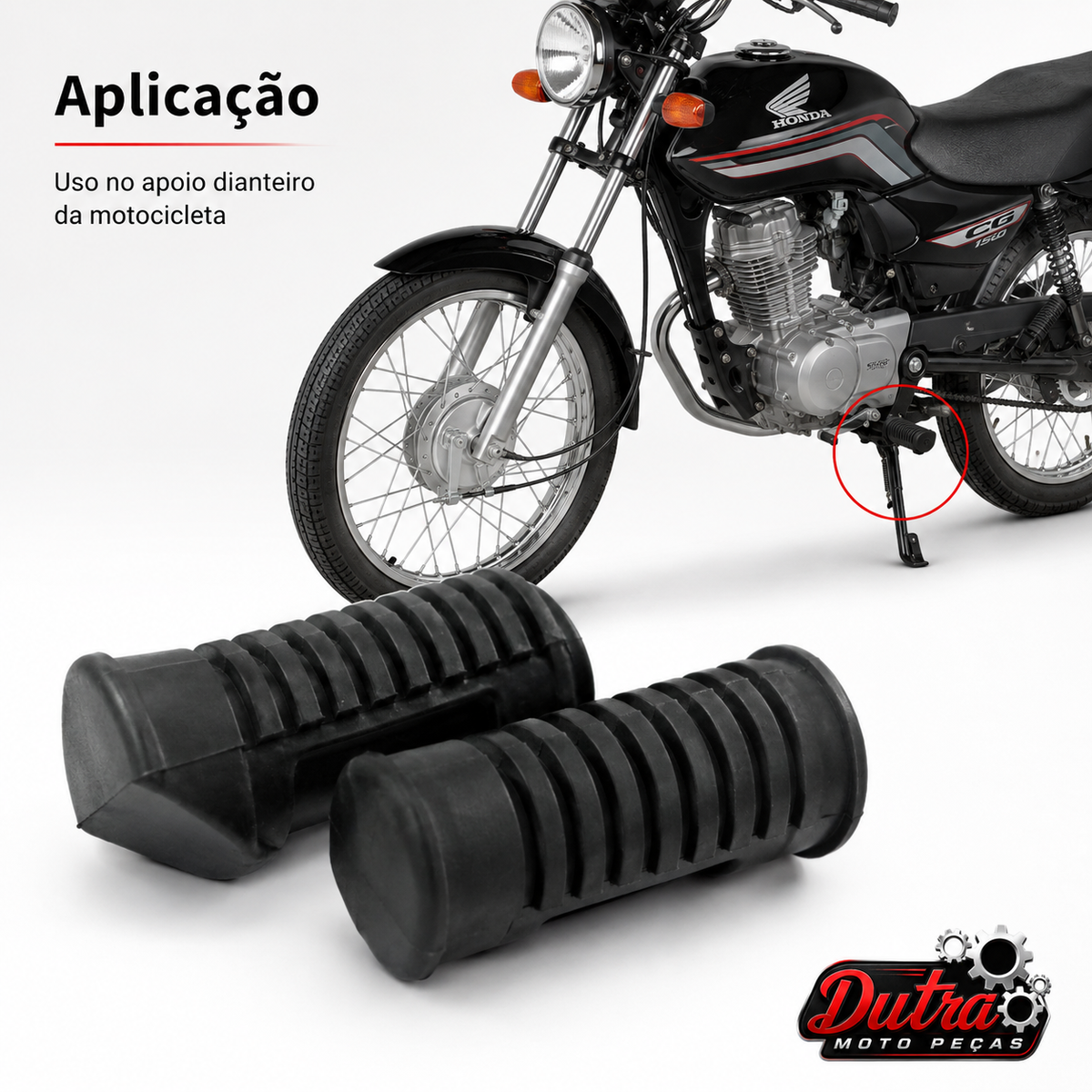 Par Borracha Do Estribo Pedal De Apoio Dianteiro Cg - Titan - Fan - Cargo 125 E 150