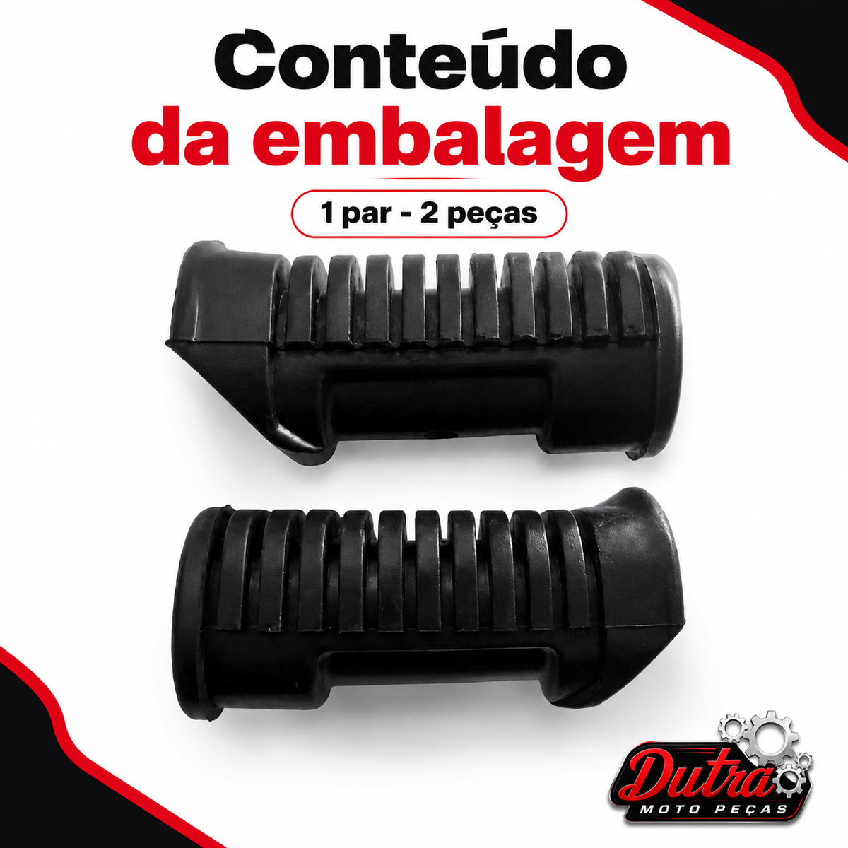 Par Borracha Do Estribo Pedal De Apoio Dianteiro Cg - Titan - Fan - Cargo 125 E 150