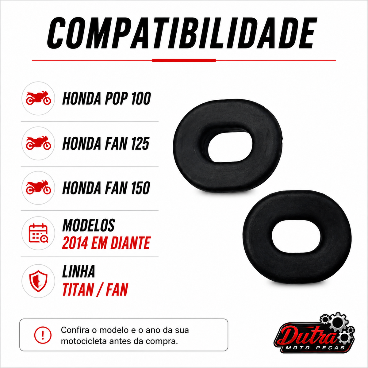 Coxim Tampa Lateral Direita  (par) Pop 100 Fan 125/150 2014 (em diante)Titan Fan