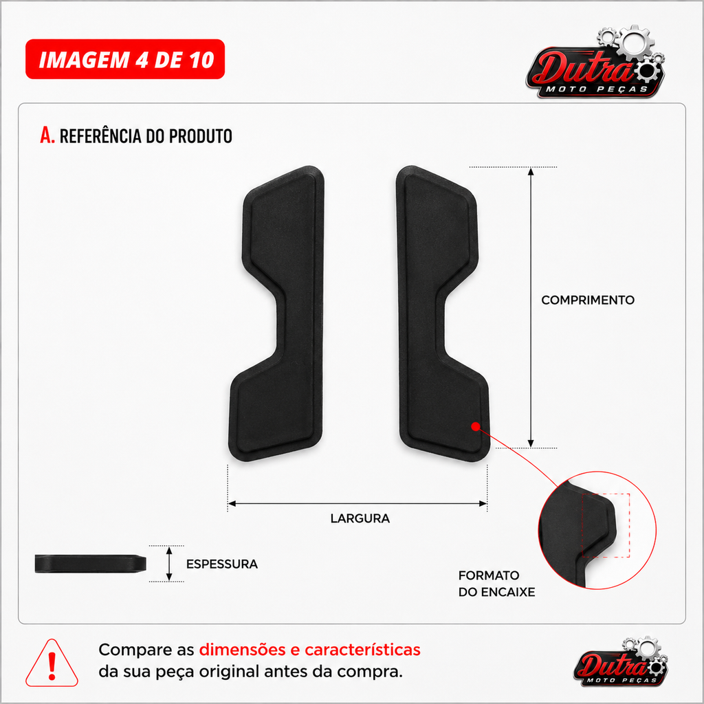 Borrachas Rabeta Bagageiro Bros 125 Bros 150 Bros 160 Xre 300 Xre 190