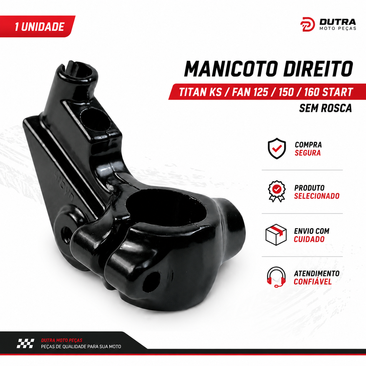 Manicoto Direito Titan KS/Fan 125/150/160 Start Sem Rosca