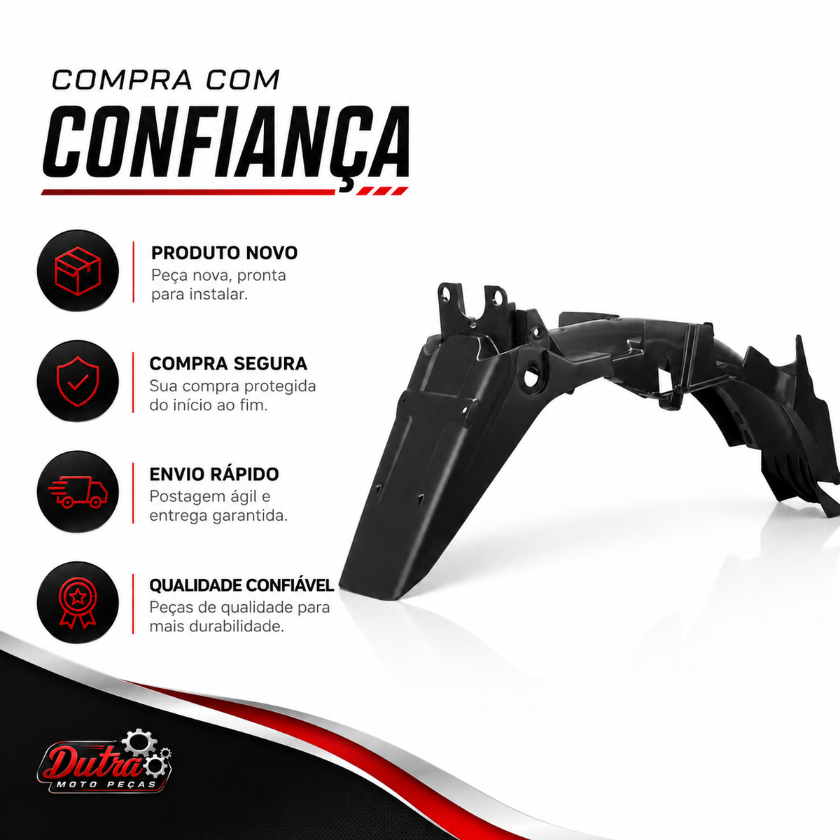 Paralama Traseiro Titan 150 2004 a 2008 Melc Preto