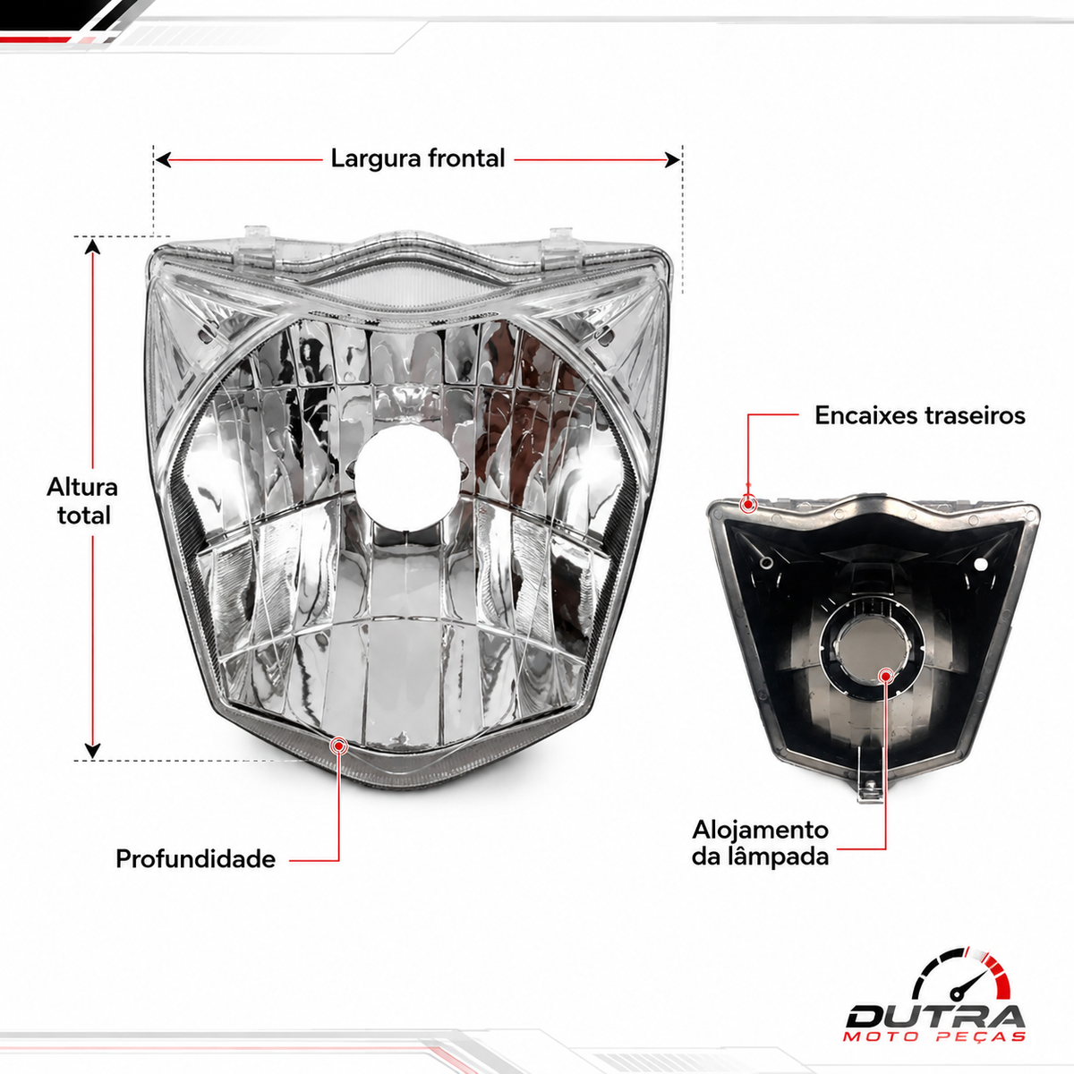 Farol Bloco Óptico Honda CG Titan Fan Start 125 150 160 2014 a 2024