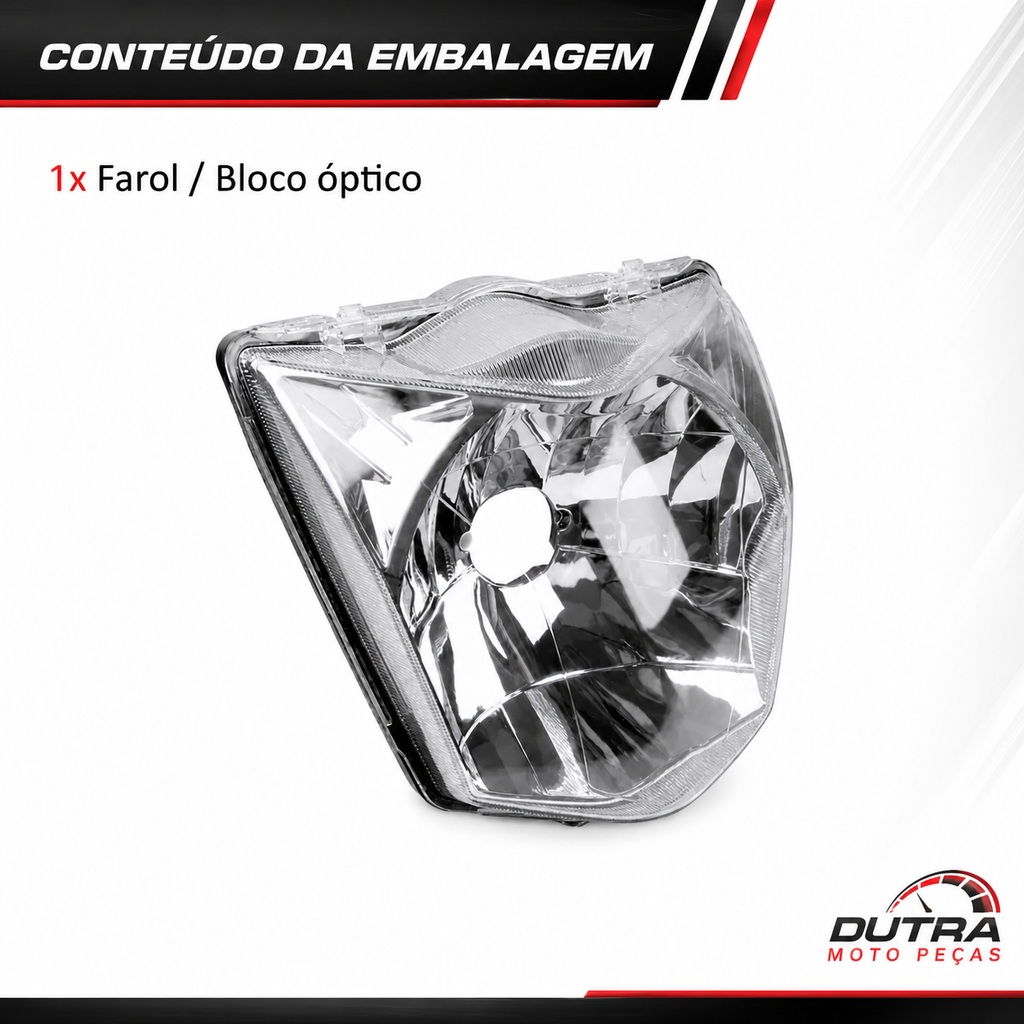 Farol Bloco Óptico Honda CG Titan Fan Start 125 150 160 2014 a 2024