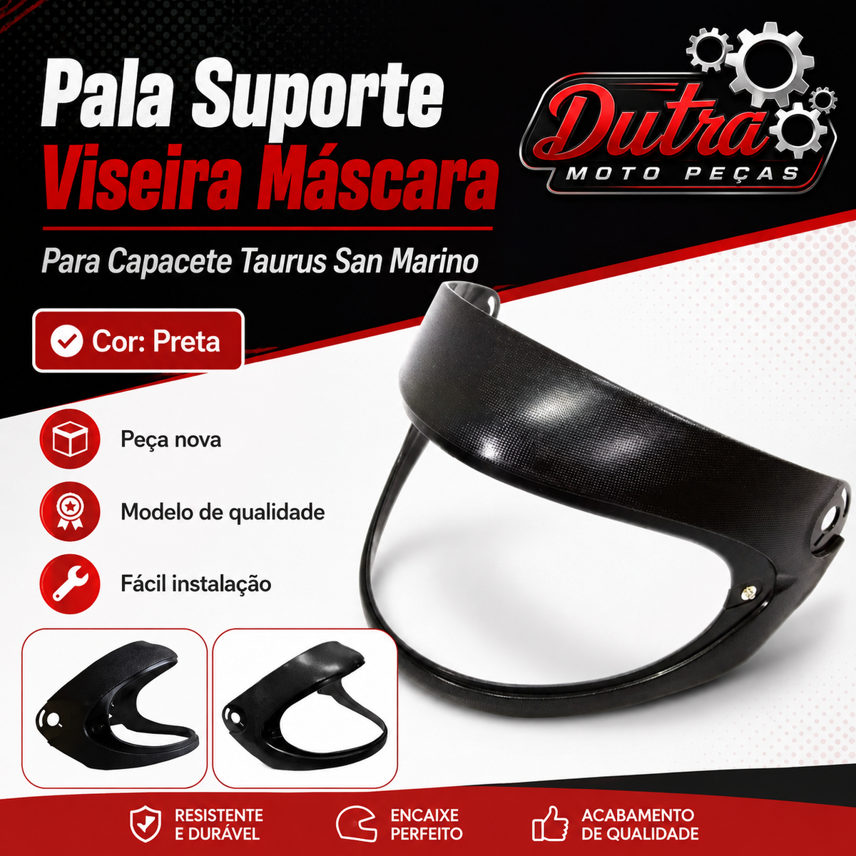 Pala Suporte Viseira Máscara Capacete Taurus San Marino Automático Reposição