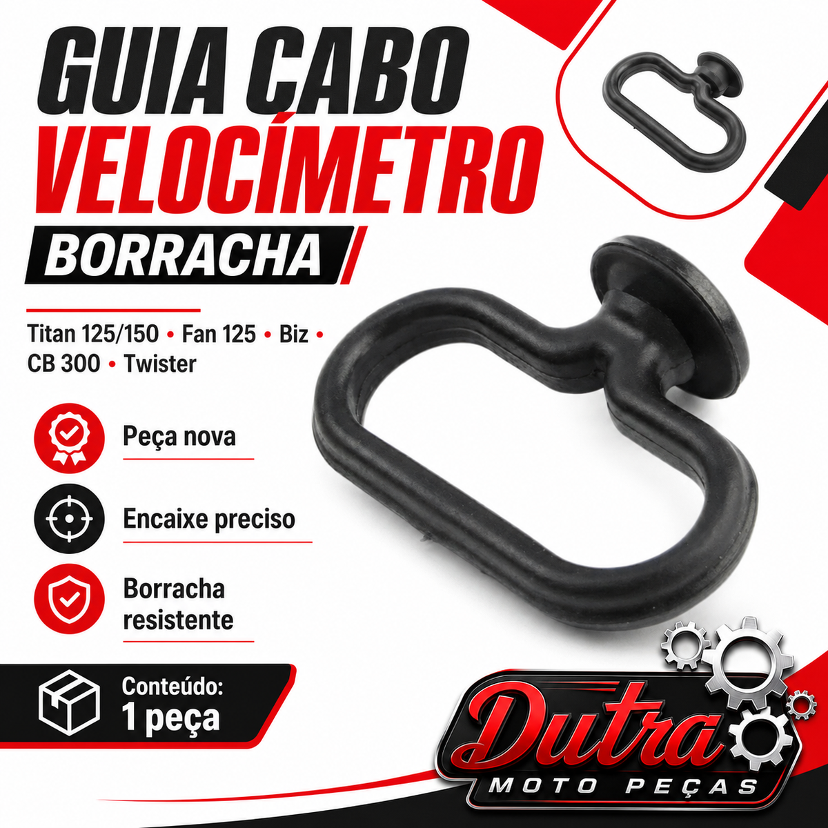 Guia Cabo Velocímetro Borracha Titan 125/150/Fan 125/Biz/Cb 300 Twister