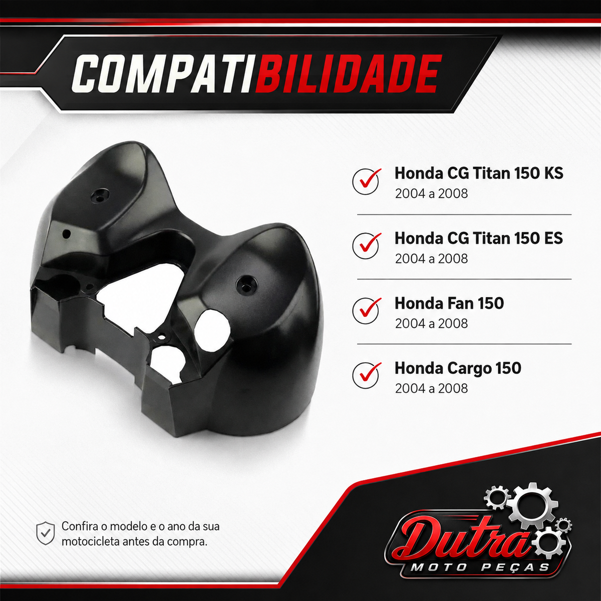Carcaça Capa Inferior Painel Honda CG Titan 150 KS ES Fan 150 Cargo 2004 a 2008 Modelo Original