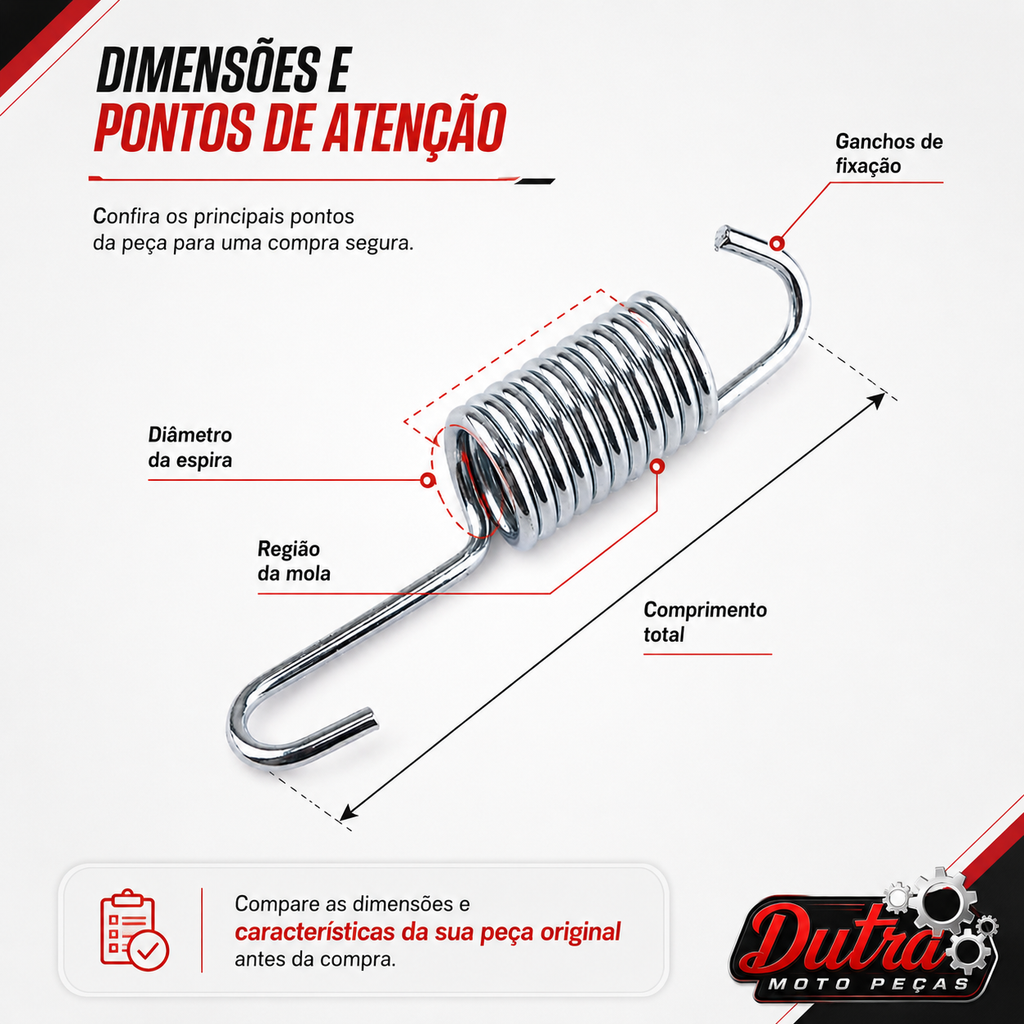 Mola Pedal De Freio Titan 125 150 Biz 100 125 CBX 200 NXR 125 150 Pop 100 110 Suzuki Yes XTZ 125