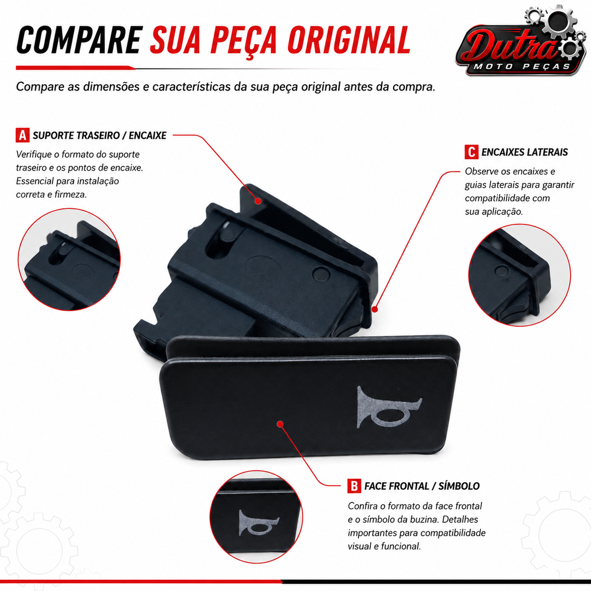 Botão Interruptor Buzina Suzuki Burgman 125 125i Comando Buzina Reposição
