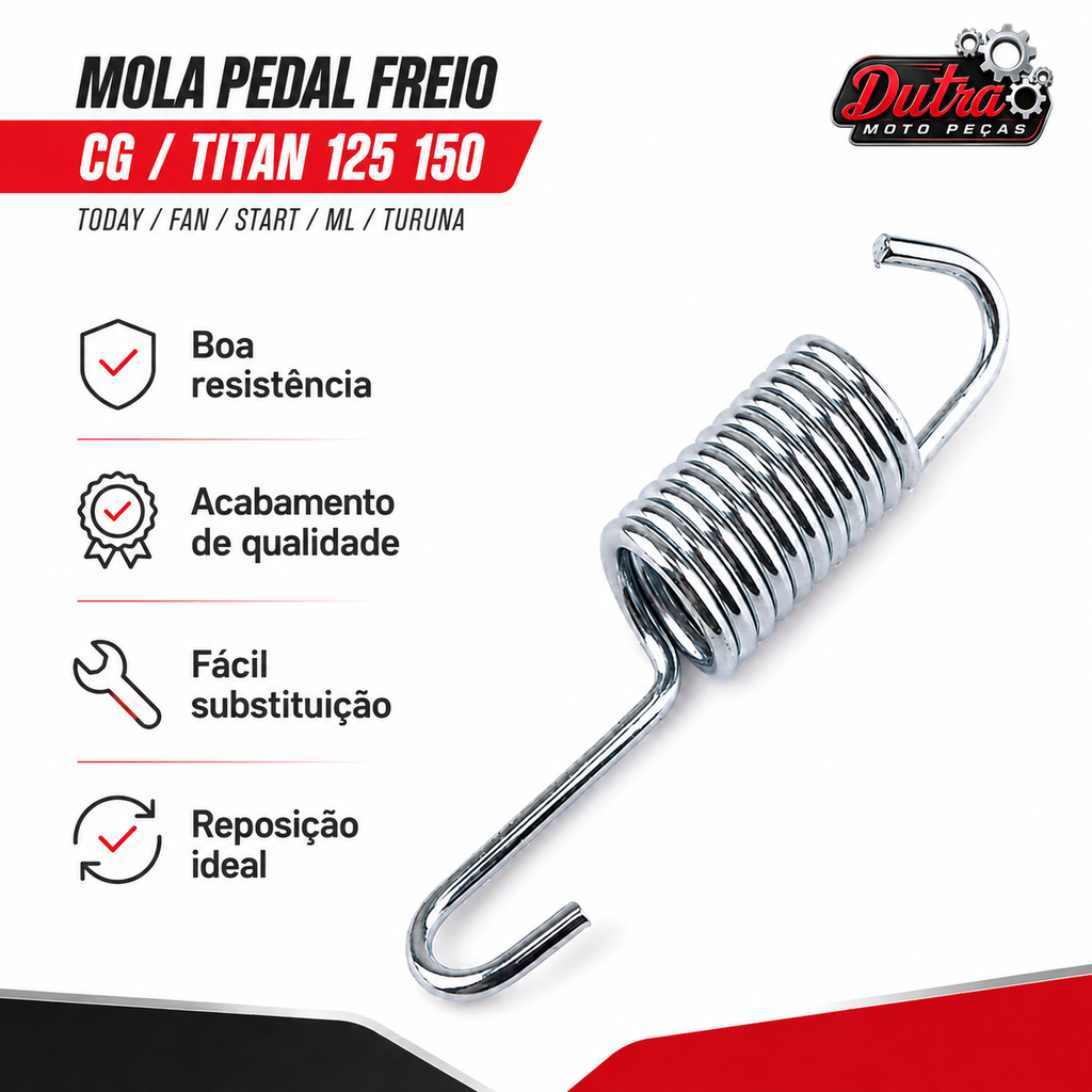 Mola Pedal De Freio Titan 125 150 Biz 100 125 CBX 200 NXR 125 150 Pop 100 110 Suzuki Yes XTZ 125