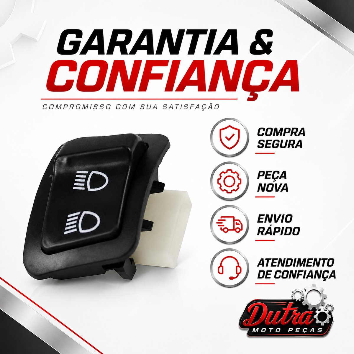 Interruptor Botão Luz Farol Alto Baixo Honda Biz 100 Biz 125 Chave Comando