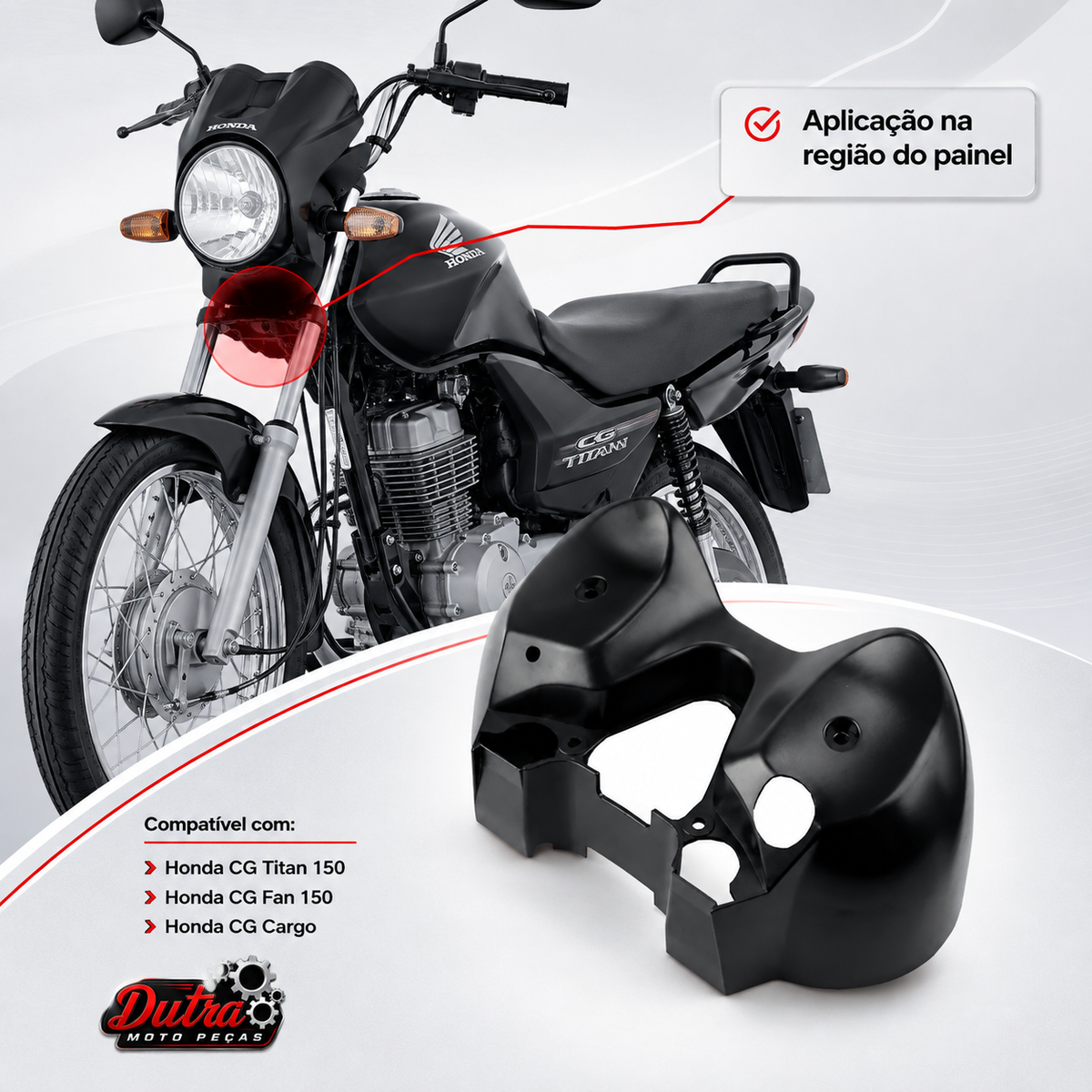 Carcaça Capa Inferior Painel Honda CG Titan 150 KS ES Fan 150 Cargo 2004 a 2008 Modelo Original