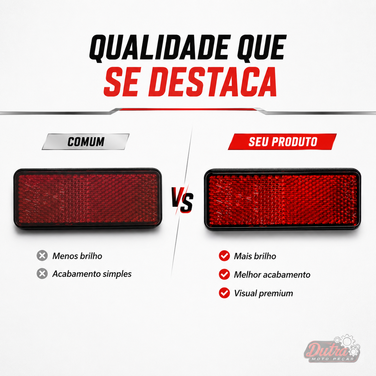 Refletor Olho de Gato Traseiro Yamaha XTZ 125 XT 600 660 Fazer 250 YBR Factor 125