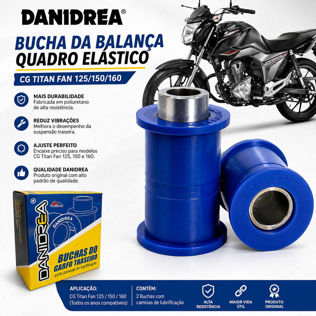Bucha Balança Quadro Elástico Danidrea CG Titan Fan 125 150 160