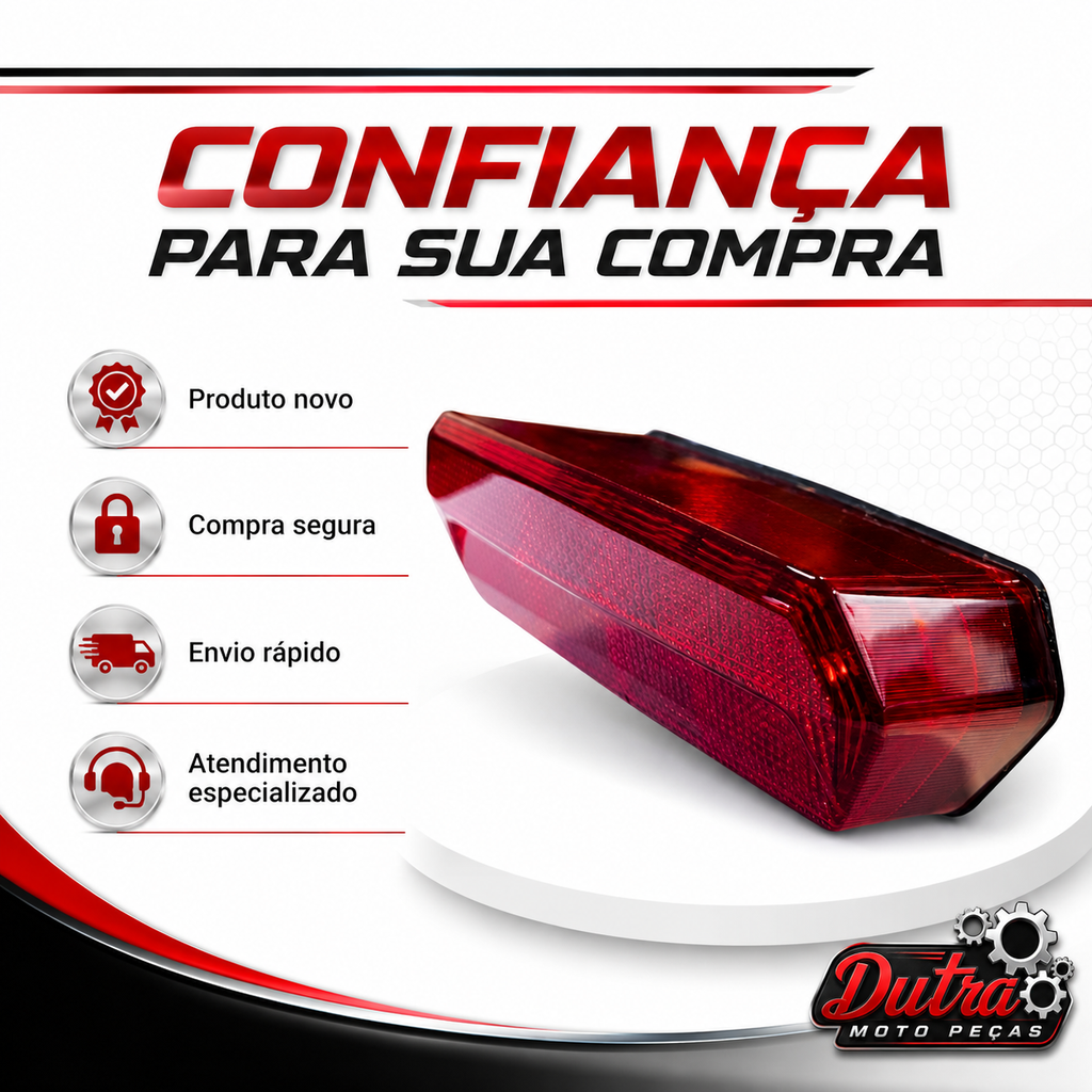 Lanterna Traseira LED Com Chicote Honda CG 160 Titan Fan 2025 Luz Freio