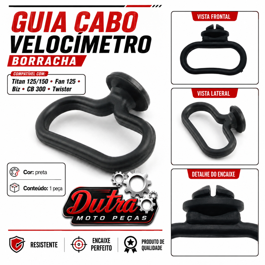 Guia Cabo Velocímetro Borracha Fan 150 Fan 125 14/17 Cargo 14//16 Biz 125 11/15 110 16/20 Cb 300 Tuw