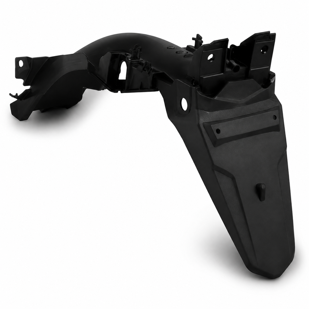 Paralama Traseiro Suporte Placa Honda CG Fan 125 2009 a 2013 Preto Injetado