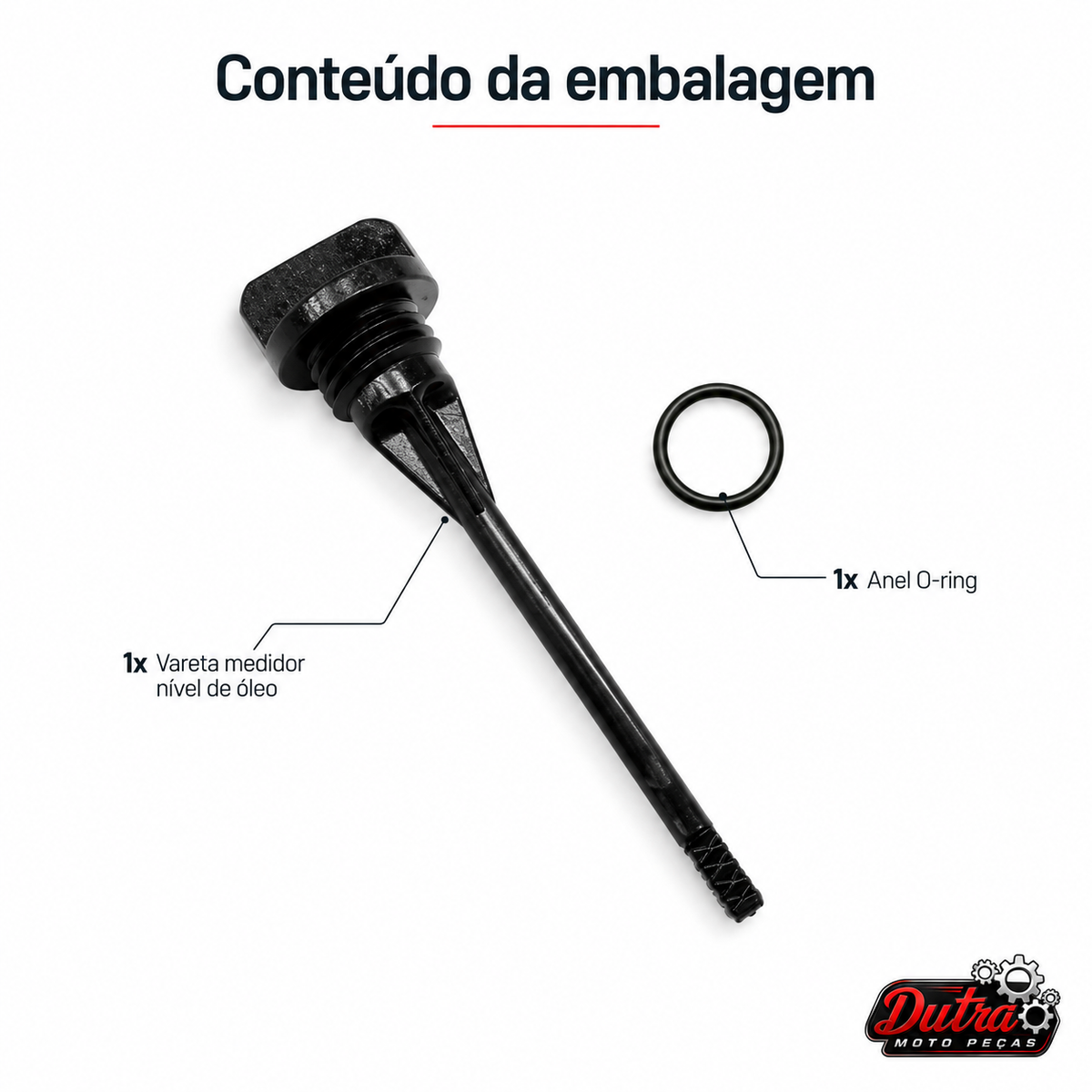 Vareta Medidor Nível Óleo Honda CG Titan 150 Com Anel O-Ring Tampa Motor
