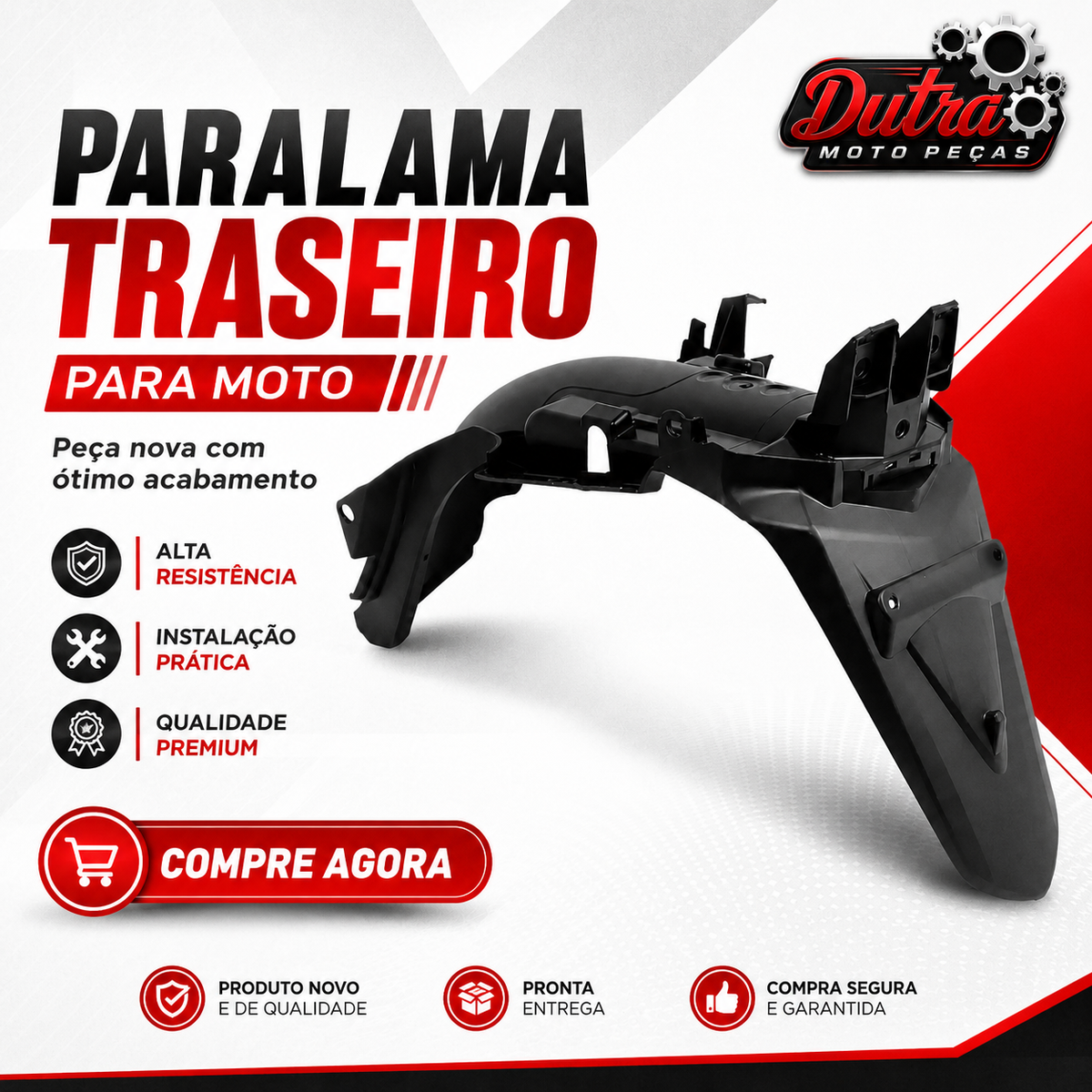 Paralama Traseiro Honda CG Titan 150 Mix Flex Fan 150 ESI 2009 a 2013